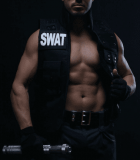 Police costume male stripper in NSW